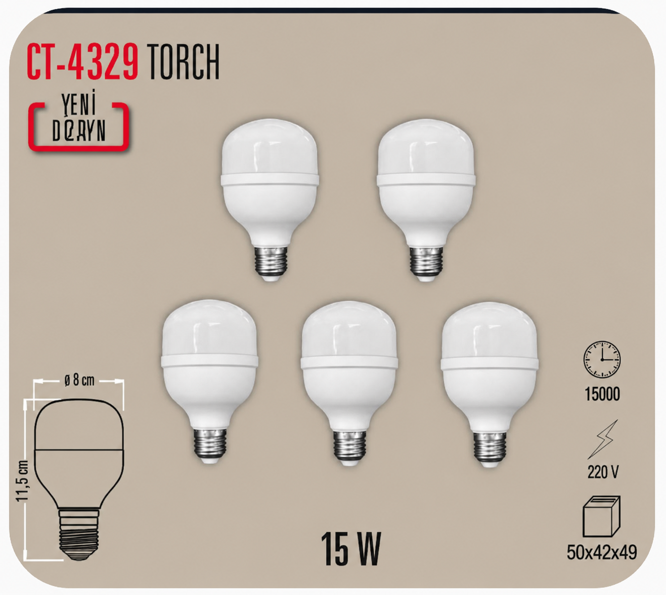 CT-4329 Torch Led Amp�l 5 adet