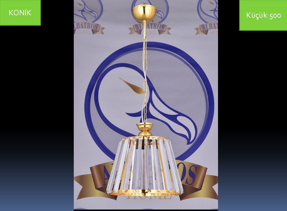 A�ELYA Alt�n Renk Detayl� Kristal Sark�t Avize