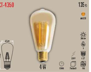 CT-4350 Rustik Edison Filament LED Ampul