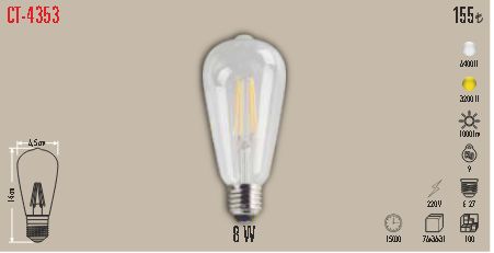 CT-4353 Edison Tarz� LED Ampul