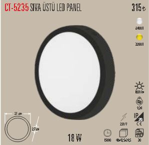 CT-5235 Siyah �st� LED Panel