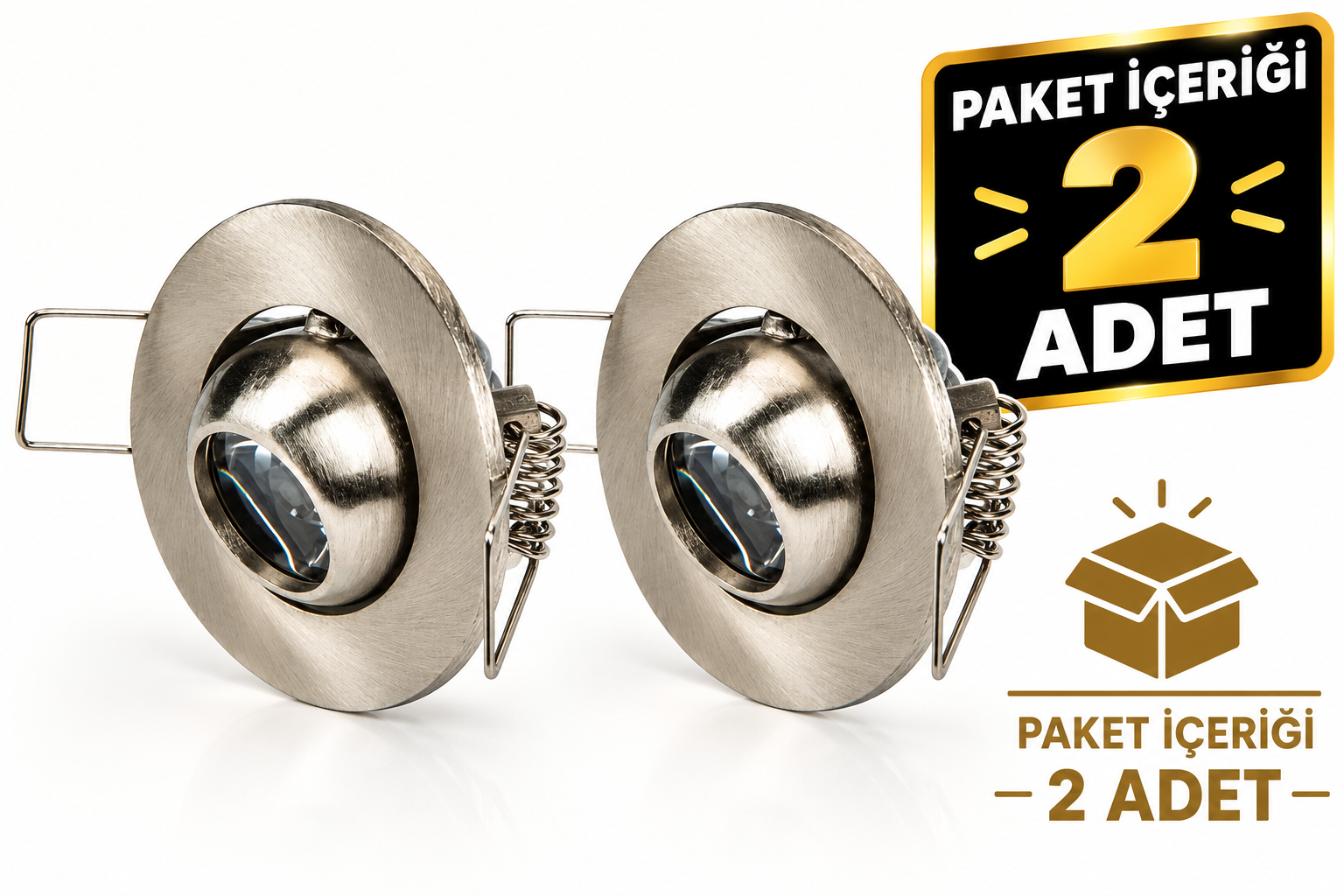 CT 5268 1.5W Satin Kasa Led Spot 6400K Beyaz Işık 2 Adet