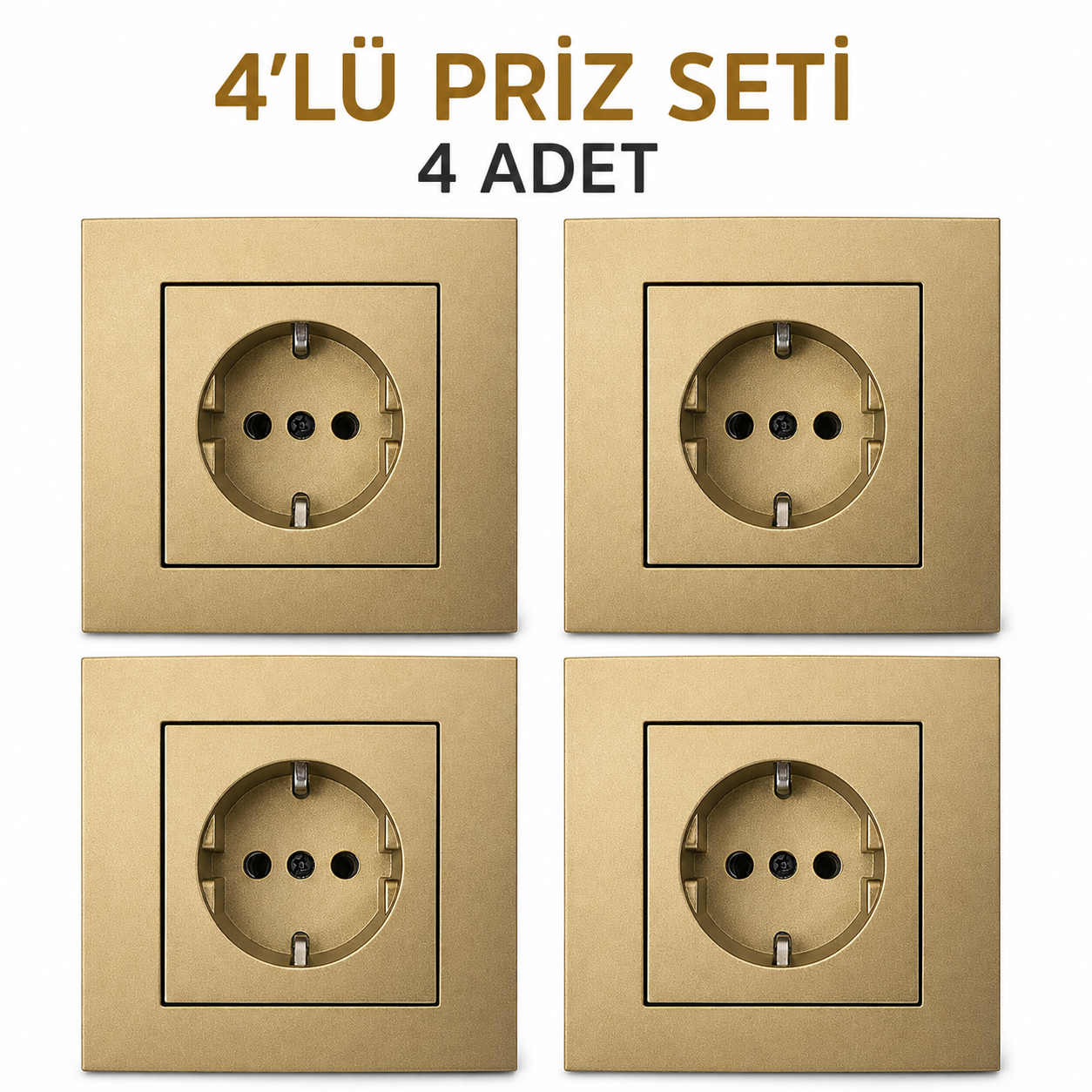 Ovivo Grano Titanyum Toprakl� Priz (�er�eve Dahil) 4 adet